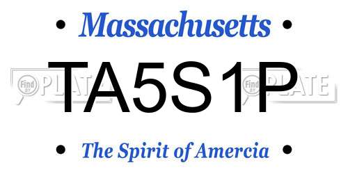 TA5S1P Massachusetts License Plate