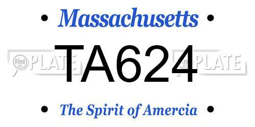 TA624 Massachusetts License Plate