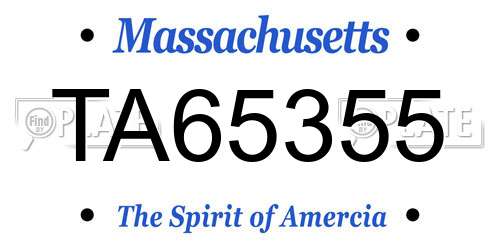 TA65355 Massachusetts License Plate