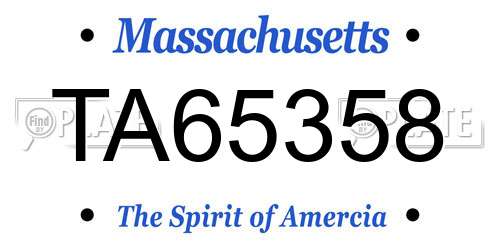 TA65358 Massachusetts License Plate