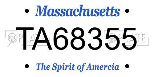 TA68355 Massachusetts License Plate