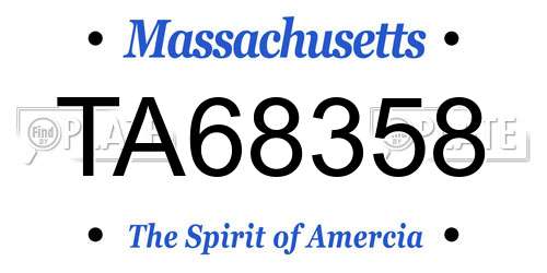 TA68358 Massachusetts License Plate