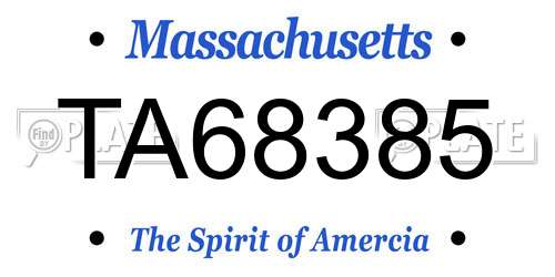 TA68385 Massachusetts License Plate