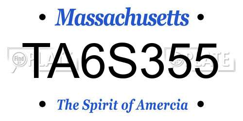TA6S355 Massachusetts License Plate