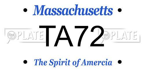 TA72 Massachusetts License Plate