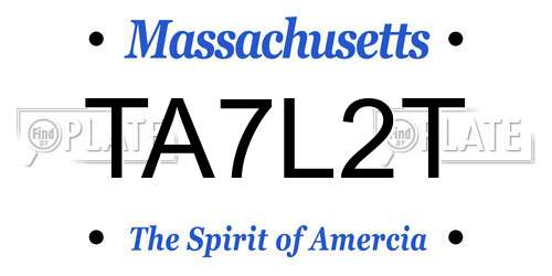 TA7L2T Massachusetts License Plate