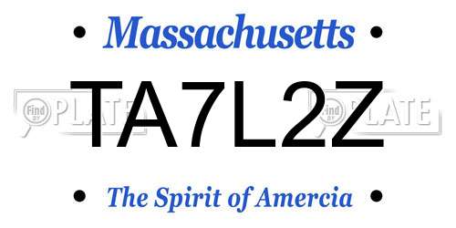 TA7L2Z Massachusetts License Plate