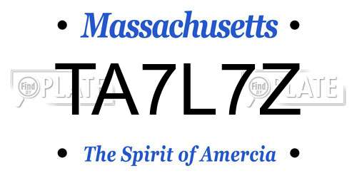 TA7L7Z Massachusetts License Plate
