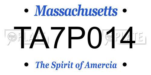 TA7P014 Massachusetts License Plate