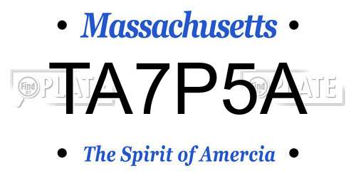 TA7P5A Massachusetts License Plate