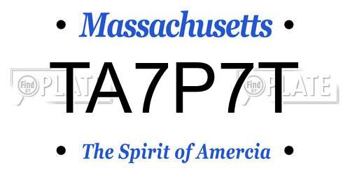 TA7P7T Massachusetts License Plate