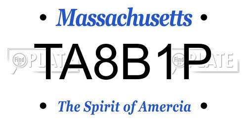 TA8B1P Massachusetts License Plate