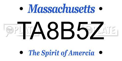 TA8B5Z Massachusetts License Plate