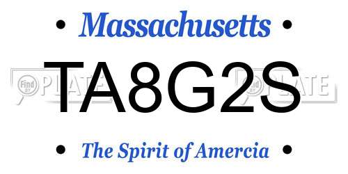 TA8G2S Massachusetts License Plate