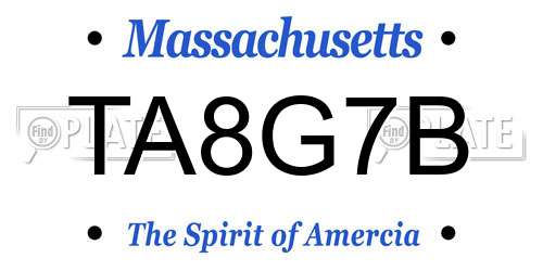 TA8G7B Massachusetts License Plate