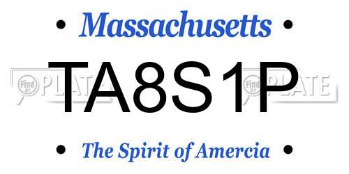 TA8S1P Massachusetts License Plate