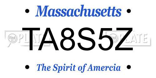 TA8S5Z Massachusetts License Plate