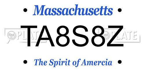 TA8S8Z Massachusetts License Plate
