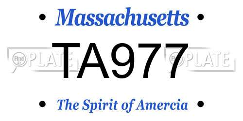 TA977 Massachusetts License Plate