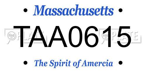 TAA0615 Massachusetts License Plate