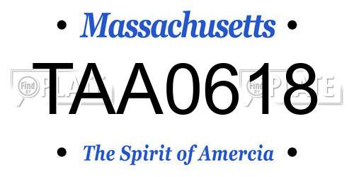 TAA0618 Massachusetts License Plate