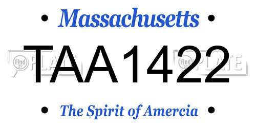 TAA1422 Massachusetts License Plate