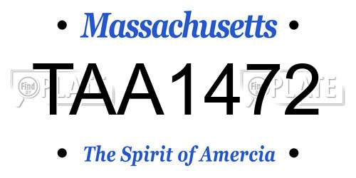 TAA1472 Massachusetts License Plate