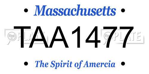 TAA1477 Massachusetts License Plate