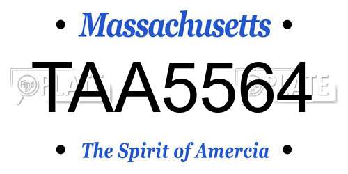 TAA5564 Massachusetts License Plate