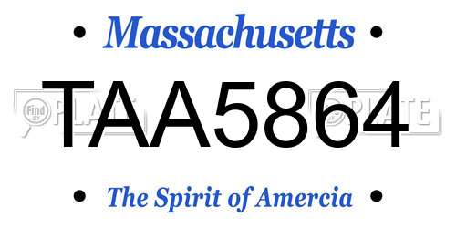 TAA5864 Massachusetts License Plate