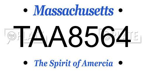 TAA8564 Massachusetts License Plate