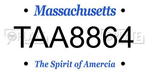 TAA8864 Massachusetts License Plate
