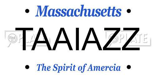 TAAIAZZ Massachusetts License Plate