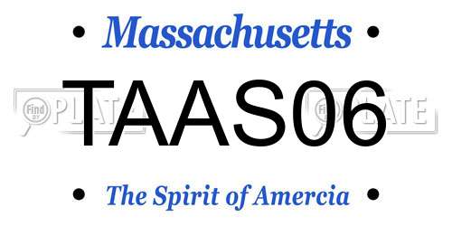TAAS06 Massachusetts License Plate
