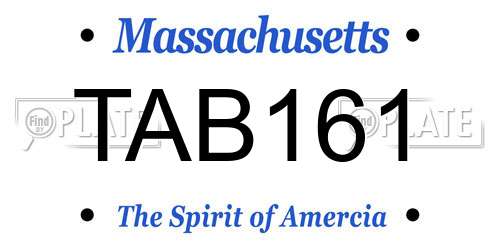 TAB161 Massachusetts License Plate