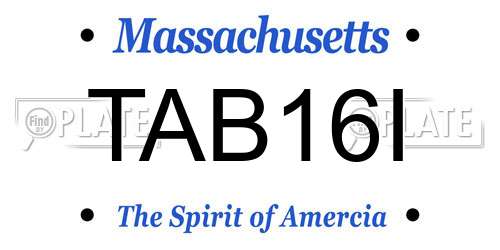 TAB16I Massachusetts License Plate