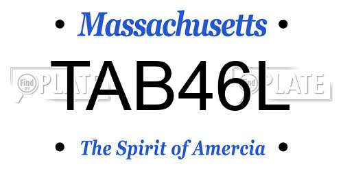 TAB46L Massachusetts License Plate