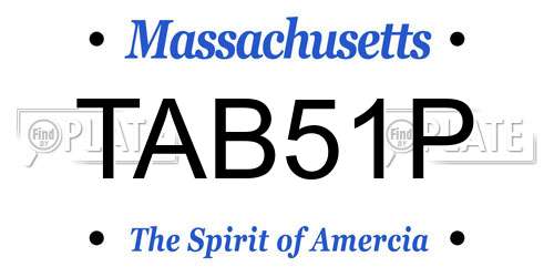 TAB51P Massachusetts License Plate