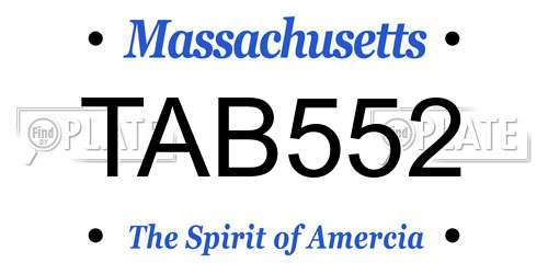 TAB552 Massachusetts License Plate