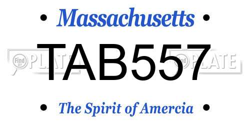 TAB557 Massachusetts License Plate