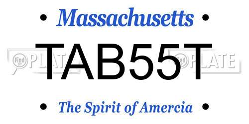 TAB55T Massachusetts License Plate