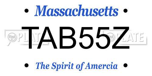 TAB55Z Massachusetts License Plate