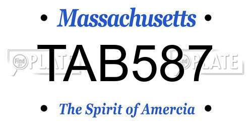 TAB587 Massachusetts License Plate