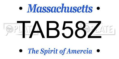 TAB58Z Massachusetts License Plate