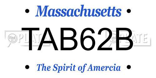 TAB62B Massachusetts License Plate