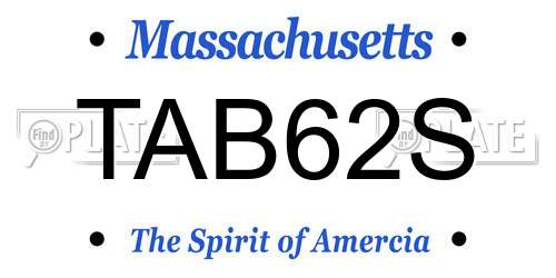 TAB62S Massachusetts License Plate