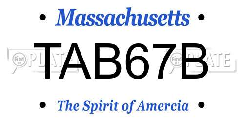 TAB67B Massachusetts License Plate