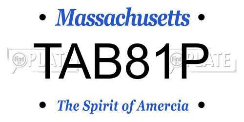 TAB81P Massachusetts License Plate
