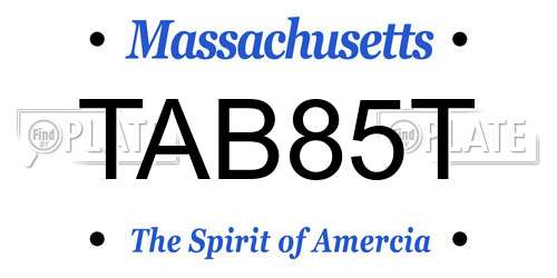 TAB85T Massachusetts License Plate