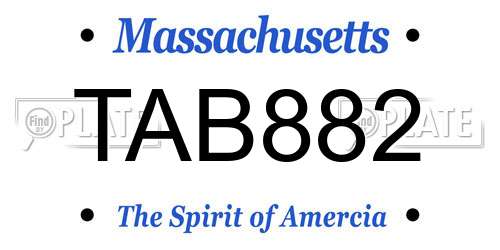 TAB882 Massachusetts License Plate